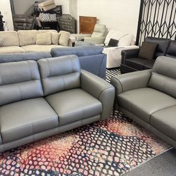 New Top Grain Leather Sofa Couch And Loveseat! Free Delivery 🚚!