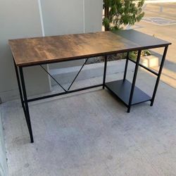 New In Box 55x24x30 Inch Tall Office Writing Desk Table With Side Organizer Computer Tower Stand 