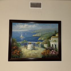 Mediterranean Coastal Oil Painting