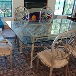 Glass Dining Table 6' x 4' with 6 Chairs Morretti $1350obo