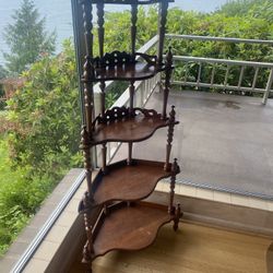Antique 5 Tiered Corner Shelf. 