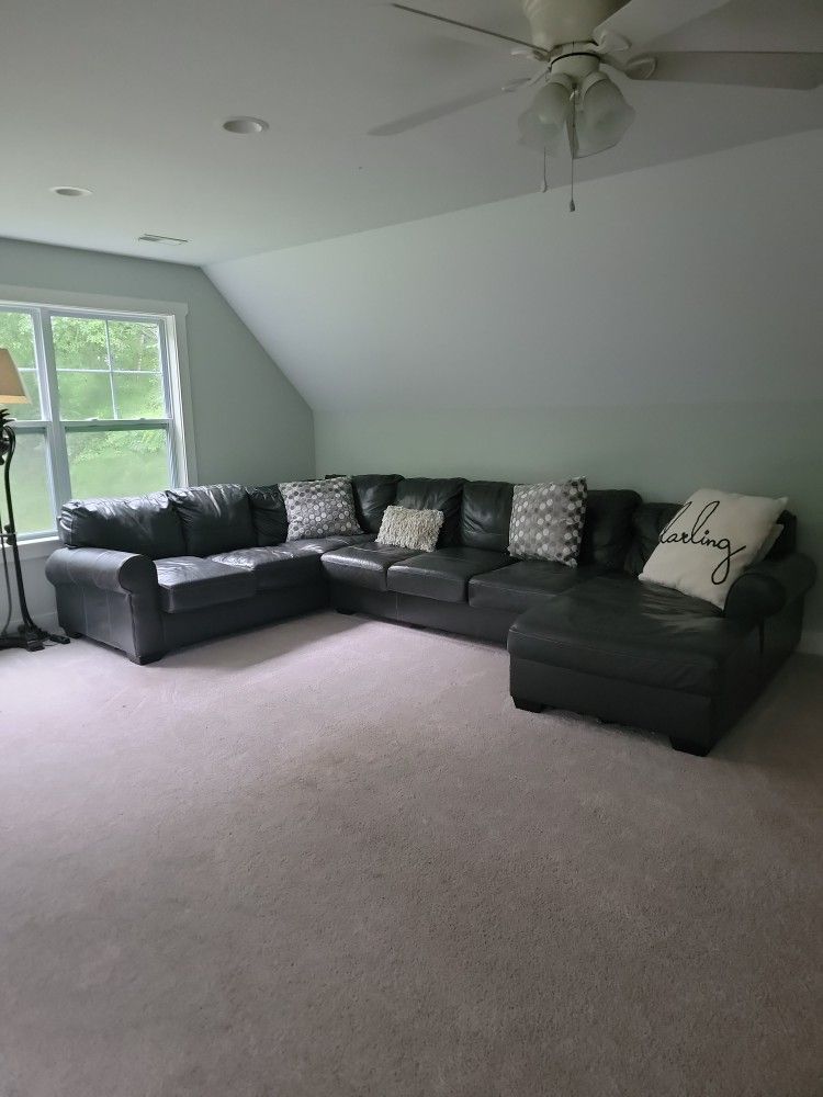 Leather Sectional Sofe Smoke & Cat Free Home