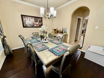 Dining chairs and hutch