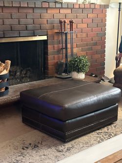 Leather ottoman