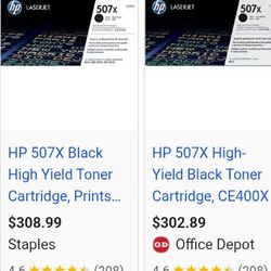 HP 507x black high yield toner cartridge