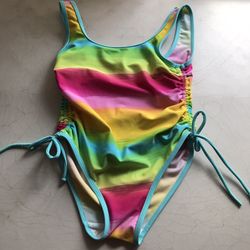 Plaid Fish girls size 8 bathing suit