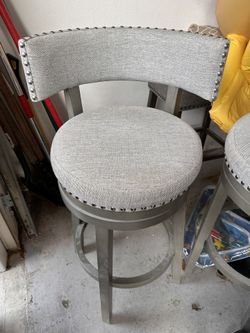 Grey Swivel Bar Stools (set of 3)