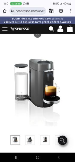 Nesspresso VertuoPlus Deluxe Titan Coffee Machine 