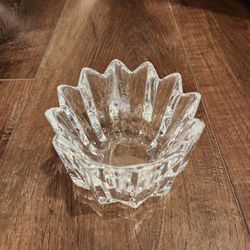 VTG Orrefors Heavy Crystal Crown Shaped Vase Bowl Signed, perfect condition