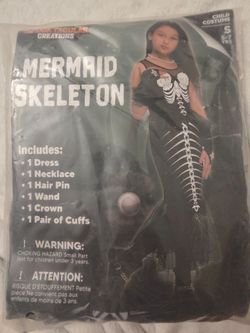 Spooktacular Creations Mermaid Skeleton Child Costume Size S