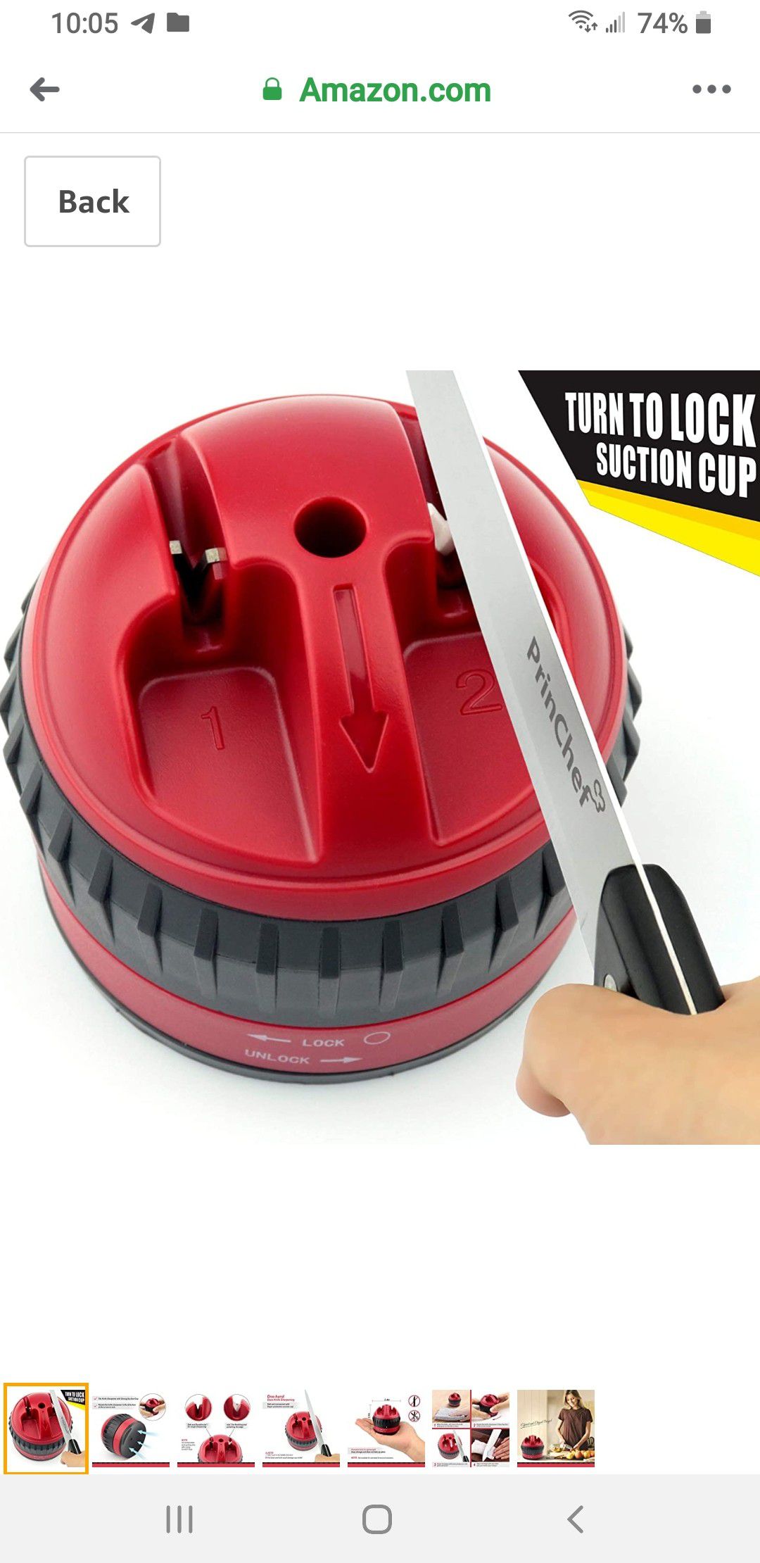 Safe Knife sharpener with suction cup