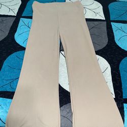 Beige Wide Leg Leggings 