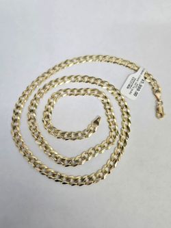 10kt Gold Curb Link Chain 24"