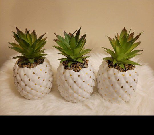 Garden party ceramic artificial Succulent Pineapple planter pot