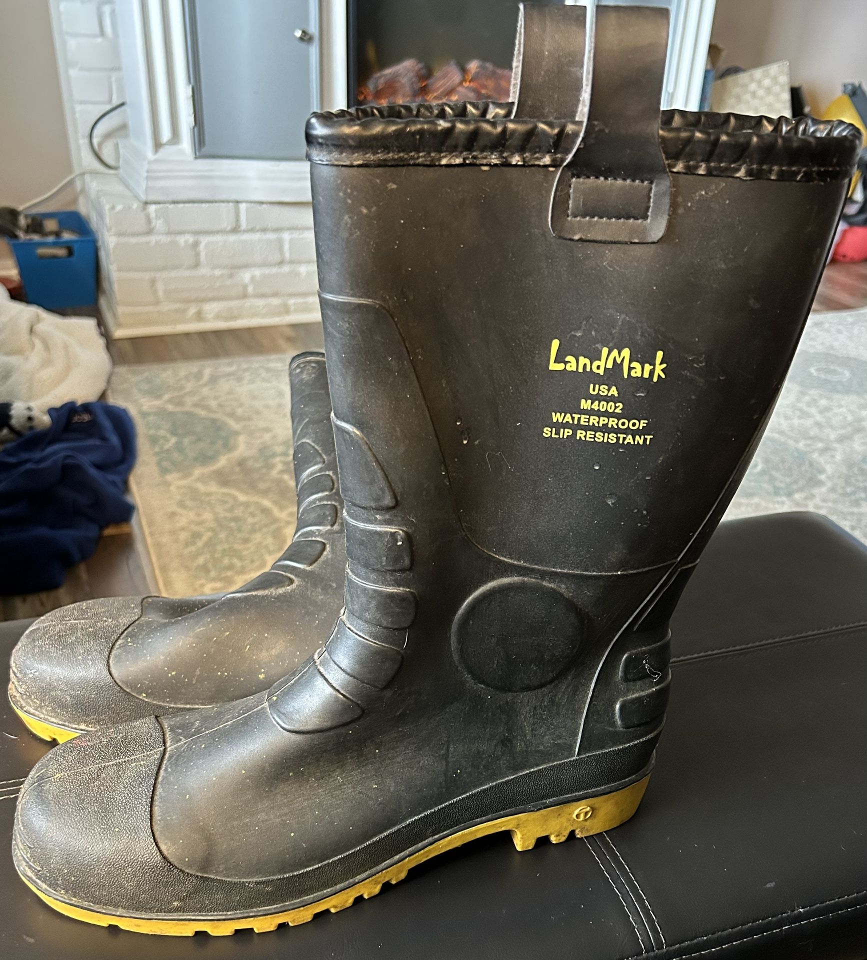 Landmark Usa, M4002 Waterproof Slip Resistant Rubber Boots Size Men’s 12