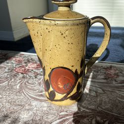 Vintage Floral Painted Ceramic Teapot