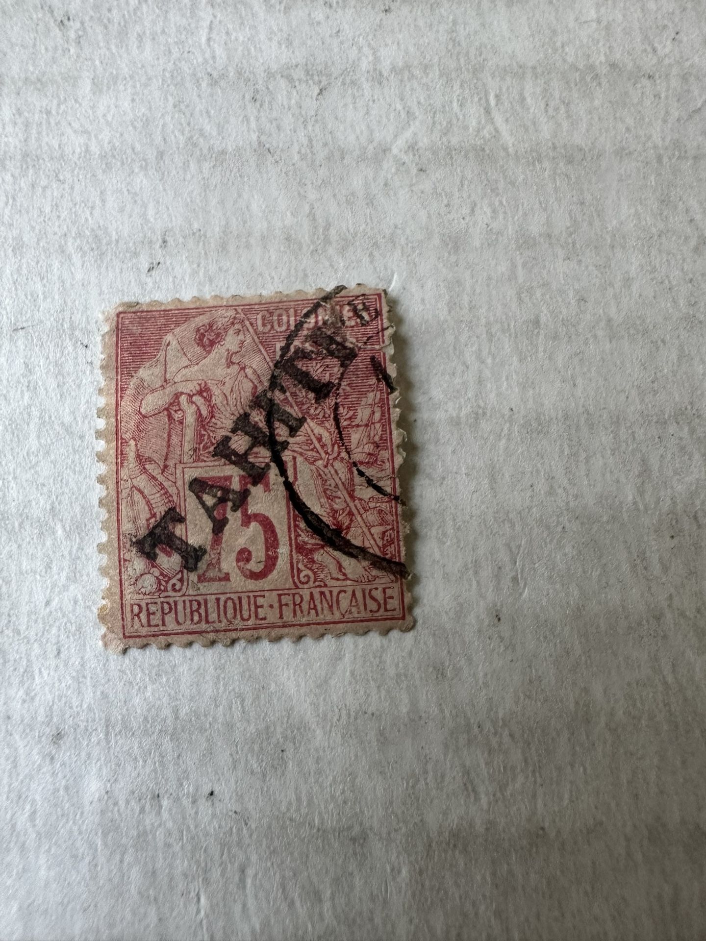 1893 Tahiti 75 Cent Used Stamp French Colony 