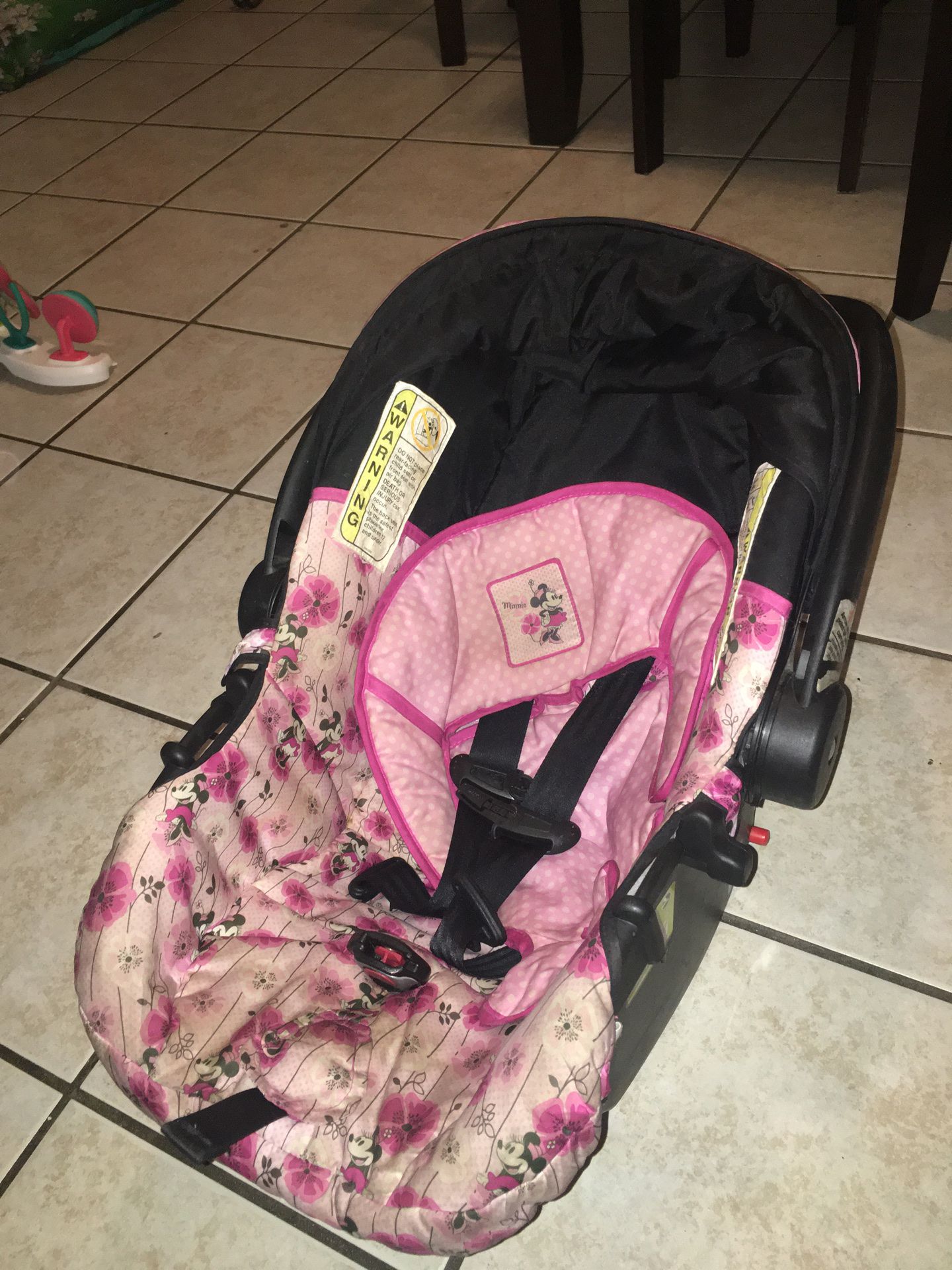 Minnie Mouse stroller and car seat