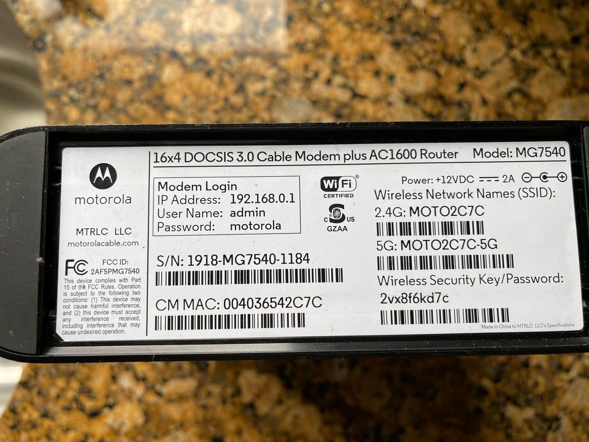 Motorola Modem Router