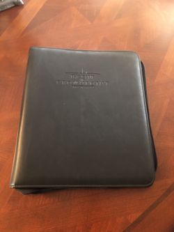 Leather 3 Ring Black Binder / Large