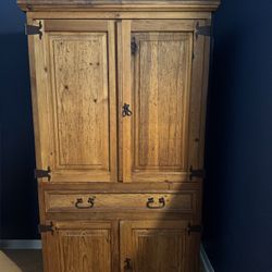Large Solid Wood Rustic Storage Cabinet 