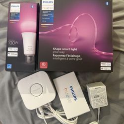 Philips Hue Light Strip, Bulb, And Bridge 