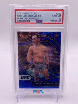 2021 Panini Select UFC Octagonside Michael Chandler Blue Disco #222 /99 PSA 10
