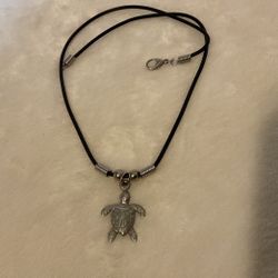 16” Necklace With Stainless Steel Turtle Pendant