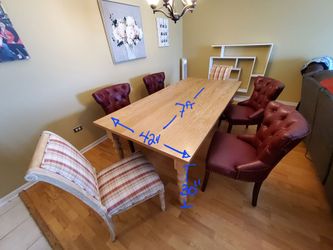 PIER 1 SOLID WOOD DINING ROOM TABLE AND CHAIRS