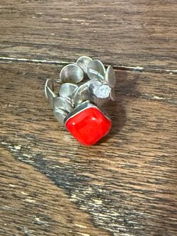 Lily Barrack Red Coral and Herkimer Diamond ring!