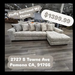 Arianna Fluffy Sectional With Chaise 