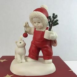 Snowbabies Farmbabies 2003 Near Mint In Box "Here Kitty Kitty"
