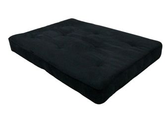 8-Inch Independently-Encased Coil Premium Futon Mattress, Full Size, black