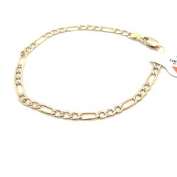 14kt Gold Two Tone Hollow Figaro 7” 3.5mm 2.00grams 153529 4