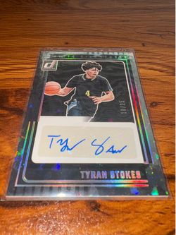 2025-26 Panini Donruss Elite Signatures Tyran Stokes #ES-TSK Cracked Ice /25