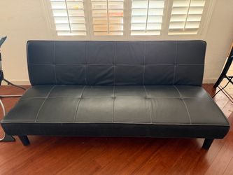 Black Faux Leather Futon Sofa Bed