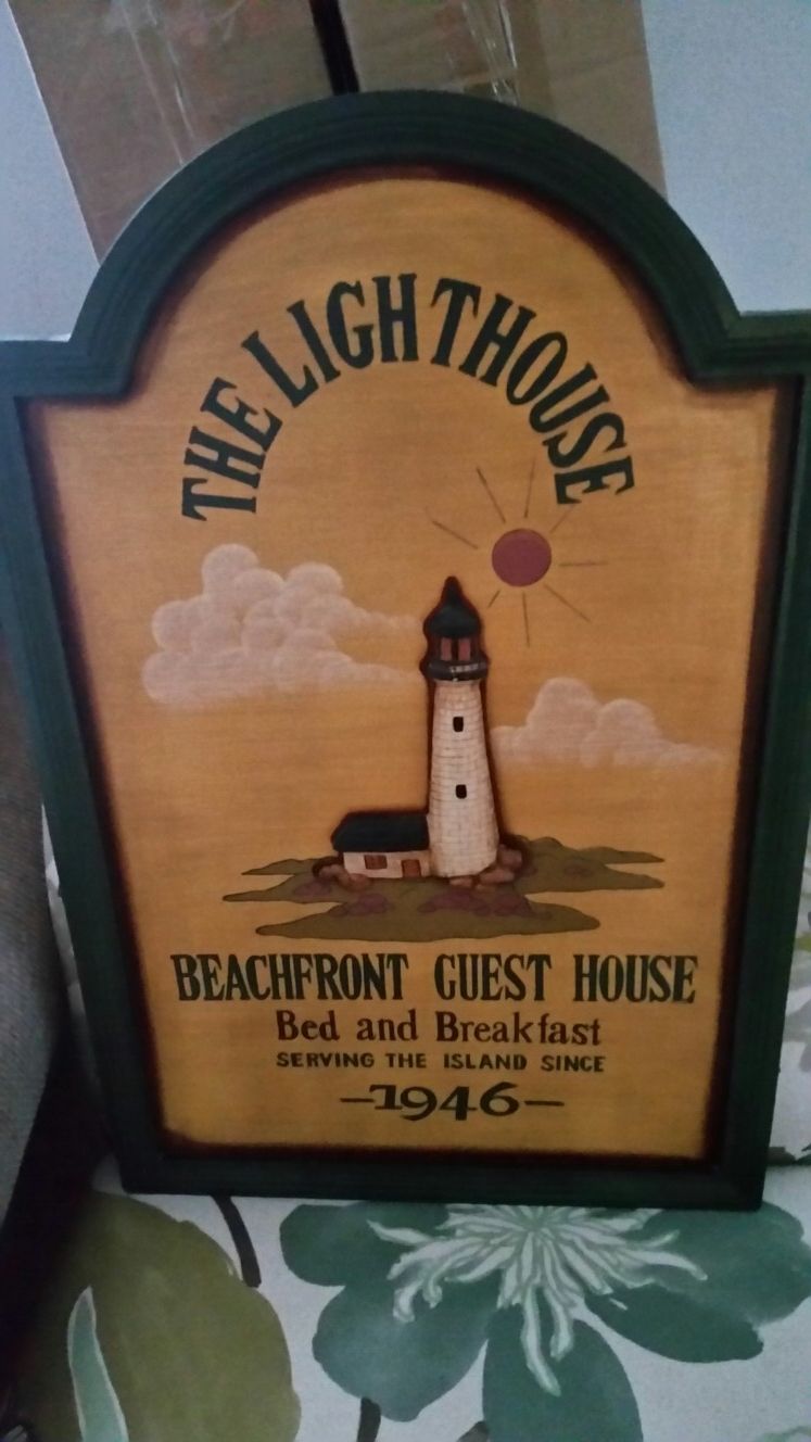 LIGHTHOUSE WOODEN SIGN