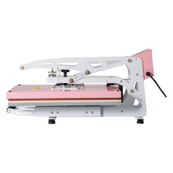 HY-640A-PI-L 16x24 Inch Heat Press Machine, Semi-Automatic Opening Function and Slide-Out Base, Equipped with Teflon-Coated Heating Plate, Cross infra