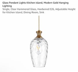 Glass Pendant Lights Kitchen Island, Modern Gold Hanging Lighting