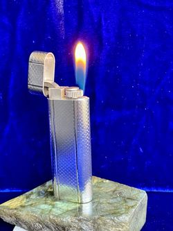 Vintage Silver Oval Cartier Lighter Mint Condition Works 1 Year Warranty