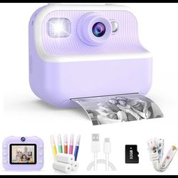 Instant Print 1080P Camera for Kids, Zero Ink Wi 32GB SD Card