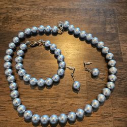 Vintage Mallorca pearls jewelery set