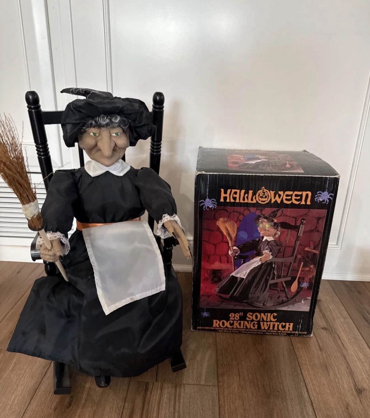 Vintage animatronic Witch With Rocking Chair 