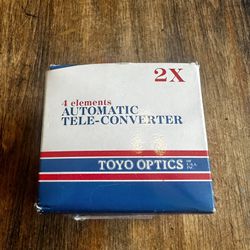 Vintage Toyo Optics Auto Tele Converter For Cannon 2x W/Case Made In Japan