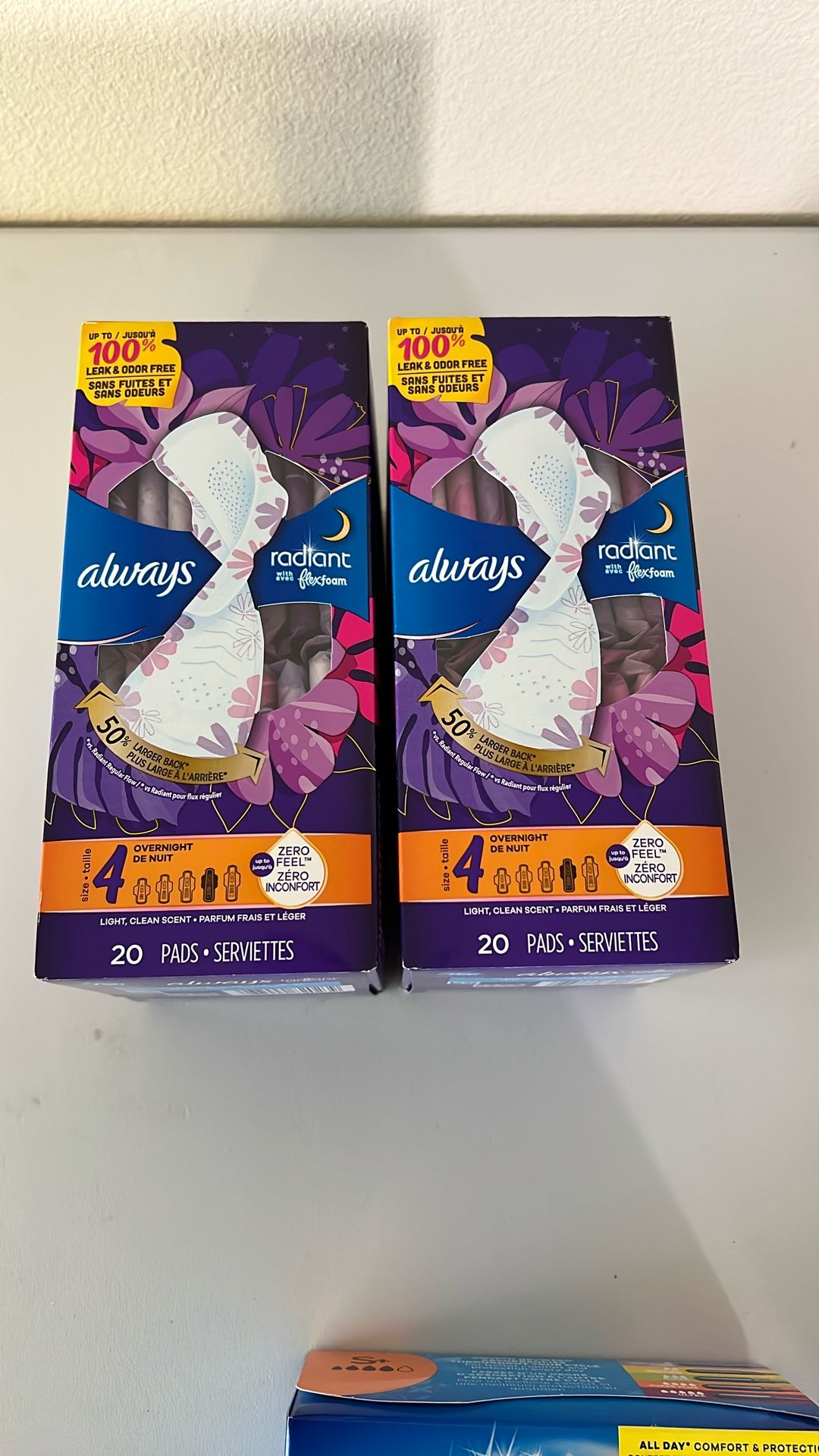 Always Radiant Flexfoam Overnight Pads