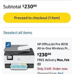 Excellent Condition! HP OfficeJet Pro 9018 All-in-One Wireless Printer with Smart Home Office Productivity & Inkjet, Color Printing, Scanner, Fax & Ph