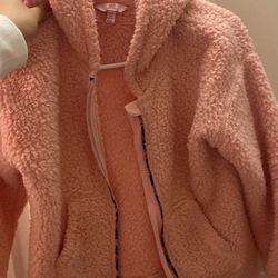 Girls Pink Sherpa Jacket 