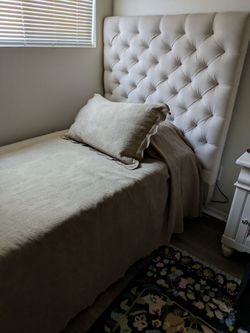 Twin bed with night stand
