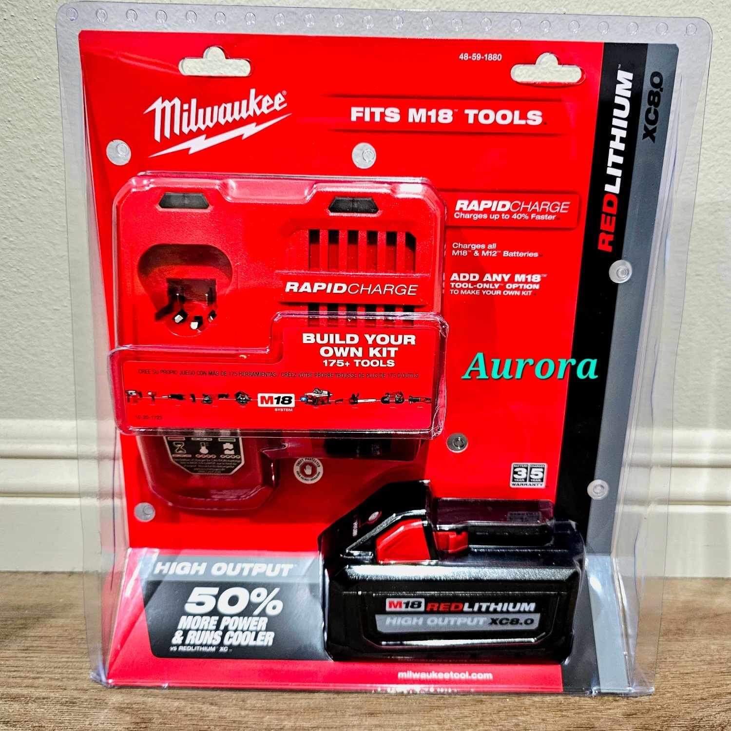 MILWAUKEE M18 FUEL RAPID CHARGER AND 8.0 BATTERY