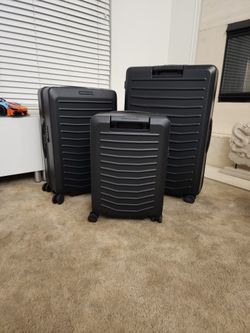 3pc set black porsche design luggage - brand new